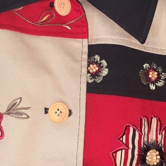 Women's Drapers & Damons Large Button Up Beaded Jacket - Picture 6 of 12